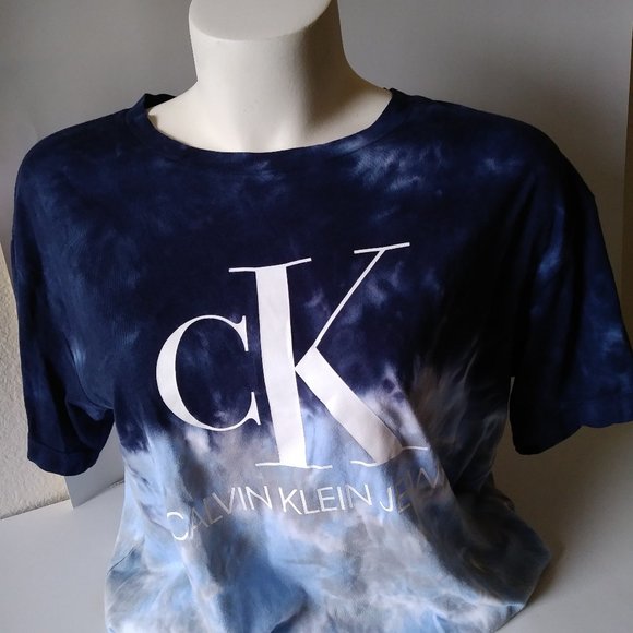 Calvin Klein Jeans Tops - Tie-Dye Blue Medium Crew Neck T Shirt